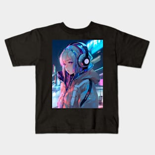 Cyber Futuristic Girl - Anime Wallpaper Kids T-Shirt